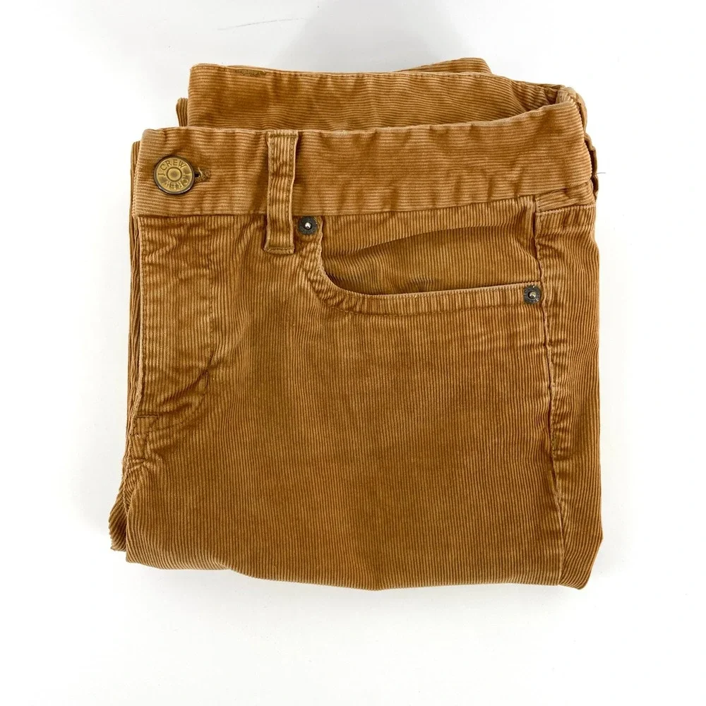 J.Crew Favorite Fit Corduroy Pants Mens 30R Tan Camel Brown Stretch Casual‎